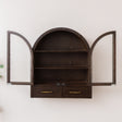 Dark Wood Arched Wall Mounted Cabinet - Kingsley Range