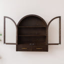 Dark Wood Arched Wall Mounted Cabinet - Kingsley Range