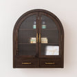 Dark Wood Arched Wall Mounted Cabinet - Kingsley Range