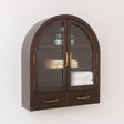 Dark Wood Arched Wall Mounted Cabinet - Kingsley Range
