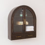 Dark Wood Arched Wall Mounted Cabinet - Kingsley Range