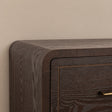 Dark Wood Curved 3 Drawer Chest of Drawers - Kingsley Range
