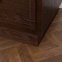 Dark Wood Curved 3 Drawer Chest of Drawers - Kingsley Range