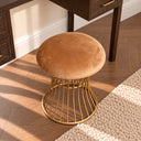 Dark Wood Curved 4 Drawer Dressing Table &amp; Stool Set - Kingsley Range