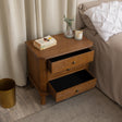 Dark Wood Dressing Table Desk with Triple Mirror, Stool and Pair of Wide Bedside Tables - Ashwell Range