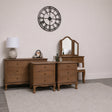 Dark Wood Dressing Table Set, Chest of 4 Drawers & Pair of Wide Bedside Tables - Ashwell Range