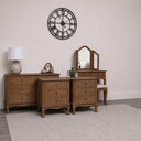 Dark Wood Dressing Table Set, Chest of 4 Drawers & Pair of Wide Bedside Tables - Ashwell Range