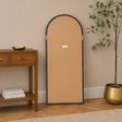 Dark Wood Framed Arched Wall &amp; Leaner Mirror - 60cm x 140cm - Ashwell...