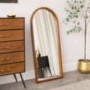 Dark Wood Framed Arched Wall & Leaner Mirror - 60cm x 140cm