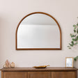 Dark Wood Framed Arched Wall &amp; Mantle Mirror - 90cm x 75cm