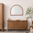 Dark Wood Framed Arched Wall &amp; Mantle Mirror - 90cm x 75cm