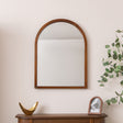 Dark Wood Framed Arched Wall Mirror - 60cm x 80cm