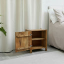 Dark Wood One Door Bedside Table