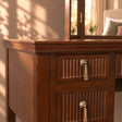 Dark Wood Reeded Dressing Table, Mirror and Stool Set - Georgian Range