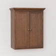Dark Wood Reeded Wall Mounted Cabinet