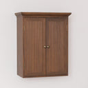 Dark Wood Reeded Wall Mounted Cabinet
