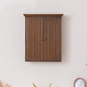 Dark Wood Reeded Wall Mounted Cabinet
