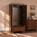 Dark Wood Reeded Wardrobe - Georgian Range