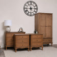 Dark Wood Wardrobe, 4 Drawer Chest of Drawers and Pair of Wide 3 Drawer Bedside Tables - Ashwell Range