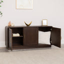Dark Wooden 3 Door Sideboard - Kingsley Range