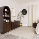 Dark Wooden 3 Door Sideboard - Kingsley Range