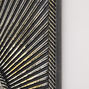 Distressed Black Rectangular Wooden Sunburst Wall Mirror - 60cm x 80cm