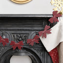 Distressed Dark Red Wooden Bow Garland - 120cm