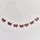 Distressed Dark Red Wooden Bow Garland - 120cm