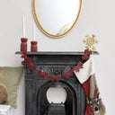 Distressed Dark Red Wooden Bow Garland - 120cm (1.2m / 47.2')