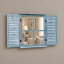 Green Shutter Style Garden Mirror 60cm X 70cm