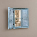 Green Shutter Style Garden Mirror 60cm X 70cm