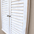Distressed Ivory Shutter Style Garden Wall Mounted Mirror 60cm x 70cm