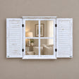 Distressed Ivory Shutter Style Garden Wall Mounted Mirror 60cm x 70cm