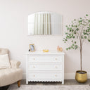 Distressed White Arched Window Wall Mirror - 100cm x 70cm