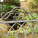 Distressed White Garden Bench