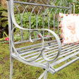 Distressed White Garden Bench
