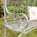 Distressed White Garden Bench