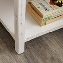 Distressed White Mango Wood Bohemian Bedside Table - Freya White Range