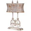 Double Distressed Iron Table Lamp with Shade