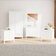 Double Wardrobe, 3 Drawer Chest Of Drawers and Pair of Large Bedside Tables - Hales White Range