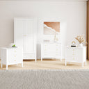 Double Wardrobe, 3 Drawer Chest Of Drawers and Pair of Large Bedside Tables - Hales White Range
