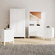 Double Wardrobe, 3 Drawer Chest of Drawers & Pair of Bedside Tables - Hales White Range