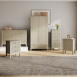 Double Wardrobe, 6 Drawer Chest of Drawers, Tall 5 Drawer Bedside Table and Pair of 3 Drawer Bedside Tables - Hales Taupe Range