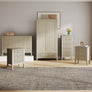 Double Wardrobe, 6 Drawer Chest of Drawers, Tall 5 Drawer Bedside Table and Pair of 3 Drawer Bedside Tables - Hales Taupe Range