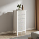 Double Wardrobe, 6 Drawer Chest of Drawers, Tall 5 Drawer Bedside Table and Pair of 3 Drawer Bedside Tables - Hales White Range