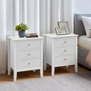 Double Wardrobe, 6 Drawer Chest of Drawers, Tall 5 Drawer Bedside Table, Pair of 3 Drawer Bedside Tables and Dressing Table Set - Hales White Range