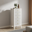 Double Wardrobe, 6 Drawer Chest of Drawers, Tall 5 Drawer Bedside Table, Pair of 3 Drawer Bedside Tables and Dressing Table Set - Hales White Range