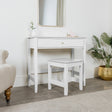 Double Wardrobe, 6 Drawer Chest of Drawers, Tall 5 Drawer Bedside Table, Pair of 3 Drawer Bedside Tables and Dressing Table Set - Hales White Range
