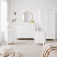 Double Wardrobe, Chest of Drawers & Pair of Bedside Tables - Hales White Range