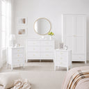 Double Wardrobe, Chest of Drawers & Pair of Bedside Tables - Hales White Range